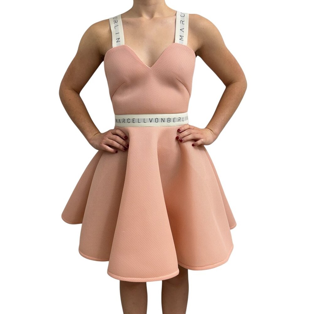 NWT Marcell Von Berlin Neoprene Blush Rose Prom Homecoming Dress Women's sz 6